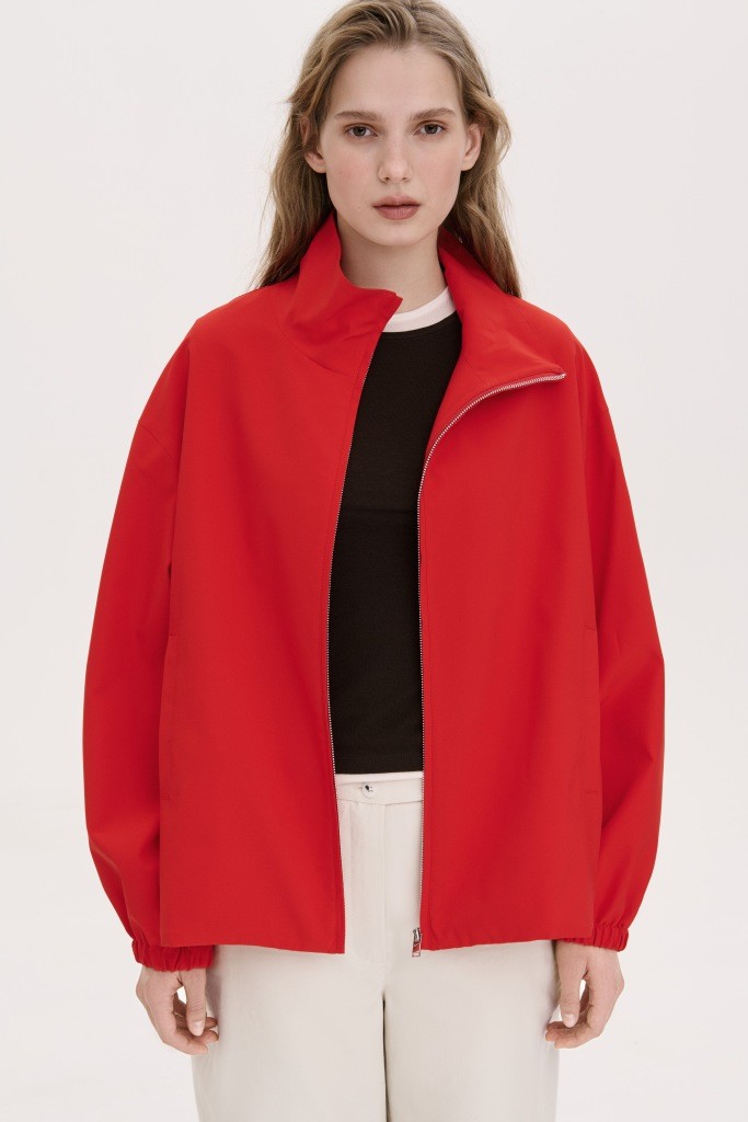 МІНІМАЛІСТИЧНА КУРТКА-БОМБЕР З ВИСОКИМ  КОМІРОМ-СТІЙКОЮ 1263 зображення 4